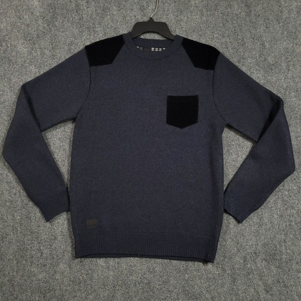 Buffalo David Bitton Sweater Mens‎ Medium Corduroy Patches Preppy Polar Fleece